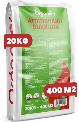 Ammoniumsulfatdünger - 20kg = 400m2 | Mineralischer Stickstoff Und Schwefel - Schnellwirkend - Ideal Für Rasen - Gemüse - Obst Und Zierpflanzen - Organifer