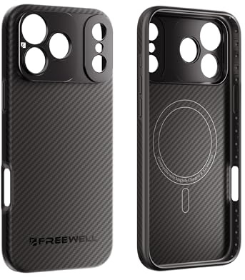 FREEWELL Pro Filmmaker Étui pour téléphone 17 Pro Max | Filtre magnétique et Monture d'objectif 17 mm Noir