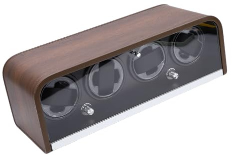 Luocute Scatola Avvolgitore Automatico per Orologi a 4 Slot Scatola Porta Orologi Automatica Silenziosa in 5 modalità con Luce a LED