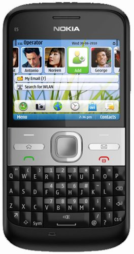 Nokia E5 - Smartphone Libre - Negro (teclado QWERTY) [importado de Reino Unido]