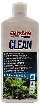 Amtra Clean - Depuratore naturale per l'acqua degli acquari, con microorganismi che eliminano ammoniaca e nitriti, riduce i cambi d'acqua, 1000 ml