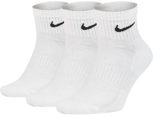 Nike Men's Cushion Quarter Socks (Pack of 3),White (Black / White),5-8 UK(38-42 EU)