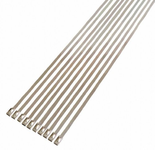 JC Performance 20 x 3/16 Stainless Steel Self Locking Ball Lock Cable Ties (10-Pack)