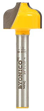 Yonico 14974q - Ogee Groove Router Bit, Cutting Diameter: 3/4, Cutting Height: 1/2 - 1/4 Shank