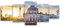 ge Bildet Bild auf Leinwand | guten Morgen Berlin in 200x80 cm mehrteilig als Wandbild XXL | Wand-deko Dekoration Wohnung modern Bilder | 1021
