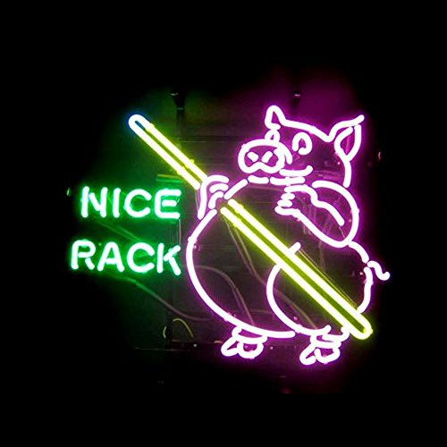 Nice Rack Real Glass Neon Light Sign Home Beer Bar Pub Recreation Room Game Room Windows Garage Wall Store Sign (17x 14 Large)