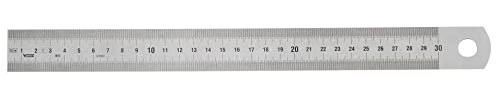 Vogel Germany Stahlmaßband (Länge 300 mm, rostfreier Federbandstahl, blendfreie Oberfläche, geätzte Teilung mit deutlicher Ablesung) 1018020030