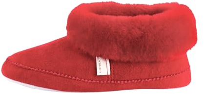 Shepherd of Sweden - Emmy Lammfell-Hausschuhe - Damen - 100% Echtes Lammfell - Bequem - Weich und warm - Flauschig - Rot - Größe 39