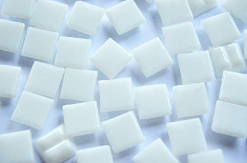 200g Glas Mosaiksteine weiß 1x1cm ca. 300 Stück