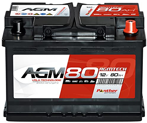 Panther Versorgerbatterie AGM 80Ah 12V für Solar Akku Boot Reha Wohnmobil Batterie