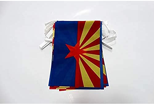 AZ FLAG - Fahnenkette Arizona 6 Meter Mit 20 Flaggen - 21x14 cm - Bundesstaat Arizona Girlande Flaggenkette 14 x 21 cm