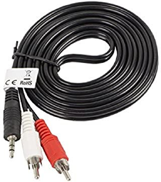 LANBERG CABLE ESTEREO CA-MJRC-10CC-0025-BK JACK 3.5MM A 2X RCA,2 METROS