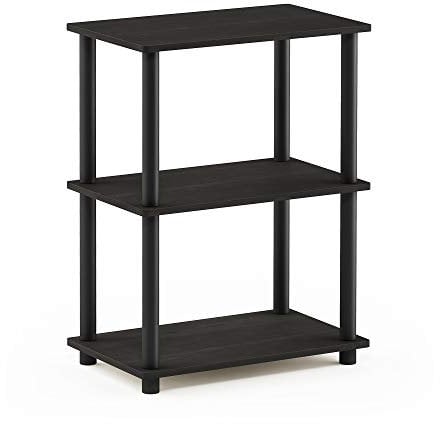 Furinno Turn-N-Tube Sin Herramienta Estante De Almacenamiento De 3 Niveles, Espresso / Negro
