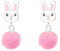Monkimau Mädchen Ohrringe Hase Kaninchen Ohrstecker aus 925 Sterling Silver echt Silber mit Bommel
