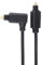 PremiumCord Optisches Audiokabel Toslink abgewinkelt 1m, Toslink Stecker auf Stecker 90°, Digitalkabel für Stereoanlage HiFi Sounbar TV, HQ Audio, vergoldet, Farbe schwarz