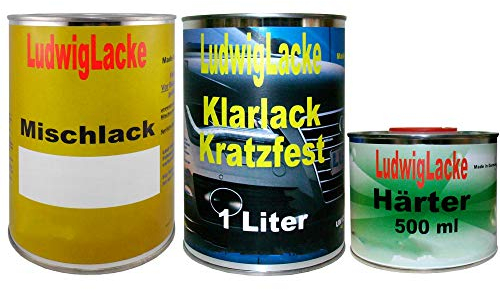 LudwigLacke 2,5 Liter Set Autolack Klarlack Härter Wunschfarbe auch Metallic für Mercedes