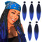 Leeven 8 Packs Pre Stretched Ombre Blue Braiding Hair Extension 26 Zoll Yaki Texture Hot Water Setting EZ Braids Kanekalon Hair Fiber Ombre Braiding Crochet Hair Extensions /26 Inch 1BBLUE#