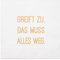 Räder Papier Serviette Greift zu, Bedruckt