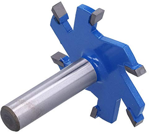 Jeanoko Fraise de surfaçage Mèche de toupie à 6 cannelures en carbure de Haute résistance Outils CNC pour fraiseuse/rogneuse électrique(12mm Handle)
