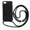 PuYu Zhe Compatible for iPhone 6/7/8 Case,Silicone Crossbody Cover TPU Shell Adjustable Cord Lanyard Slim Stylish Shockproof Case-Black