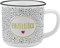 GRUSS & CO Becher Motiv Einzelstück | New Bone China Porzellan, Emaille-Optik, 35 cl | Geschenk, Sprüchetasse | 47515