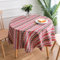DINGC Tischdecke Rund Baumwolle und Leinen mit Rotes Dreiecks Muster 150cm, Tischtücher Runde Abwaschbare Staubdicht Tablecloth Round, Tischdecken für Esstisch Wohnzimmer Picknick