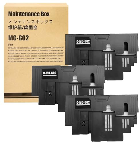 LCL MC-G02 Wartungsbox 3 Schwarz Ersatz für Canon PIXMA G3560 G3520 G2560 G2520 G1520 G3460 G3420 G2460 G2420 G1420 G650 G640 G550 G540