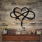 Infinity Heart Wall Art, Unique Infinity Heart Metal Wall Art Decor Love Sign Steel Wall Plaques Bedroom Ornaments for Home Wedding Decor, Room Living Room Decoration (Black, 15.7x14inch)