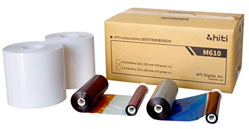 HiTi M610 Media-Set, 15,2 x 20,3 cm, 2 Rollen, 375 Blatt pro Rolle (insgesamt 750 Drucke)