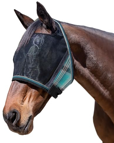 Kensington UViator CatchMask Horse Fly Mask with Web Trim UV Eye Protection Mask for Horse - Medium, Atlantis