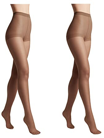 Conte elegant SOLO 40 DEN Lot de 2 Collants Semi-Mat pour Femmes Résistants - Collants Fins et Lisses avec Culotte Marquée - Taille 2