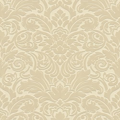 Profhome Ornament Tapete 335831-GU Vliestapete beige 0,52 m X 10,05 m / 5,22 m2