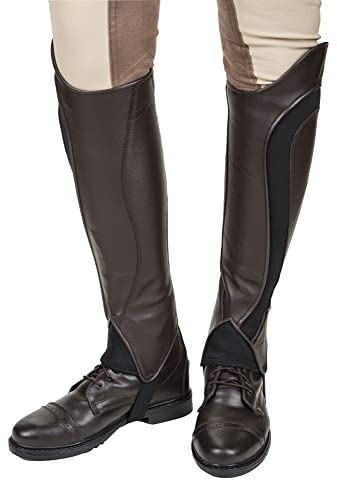 TuffRider Derby da donna in pelle Mezzo Chaps XL Moka