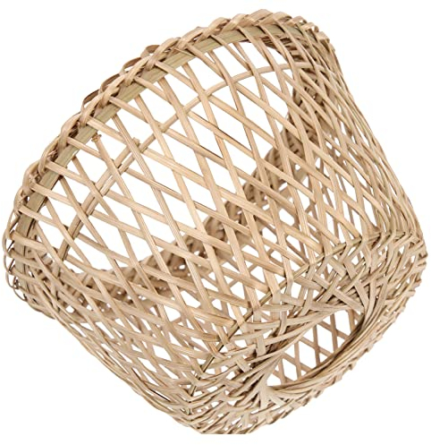 ORFOFE Abat-Jour Rétro Tissé Bambou - Housse de Lampe Décorative en Rotin Naturel Anti-Poussière Artisanat Décoration Créatif pour Salon Chambre