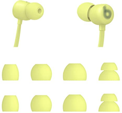 ALXCD Ohrstöpsel kompatibel mit Beats Flex, S/M/L/D, 4 Größen, 4 Paar weiche Silikon-Ohrstöpsel, Yuzu-Gelb