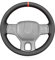 MEWANT Handgenähte schwarze PU-Leder-Auto-Lenkradschutz-Abdeckung für Dodge Ram 1500 2013-2018 / Dodge Ram 3500 2013-2018 Lenkradzubehör für Dodge Ram