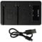 vhbw Dual Charger compatible with JDSU 19-3762, NT93, NT99 Camera Battery Camcorder - Cradle + Micro USB Cable