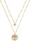 Amen collana doppia con albero della vita e cuore con zirconi bianchi, in argento 925 dorato, lunghezza 40+4 cm CL2ALCUG1