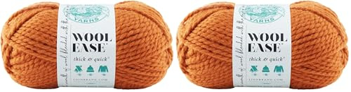 Lion Brand Yarn Company 1-Piece Wool-Ease Thick and Quick, Pumpkin (Pack of 2)