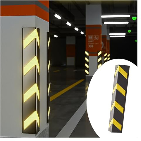 XPLKQXE Autotür Wand Schutz, Schutzleiste Garagenwand Türschoner, Eckschutzprofil Für Garagen, Garagen Wandschutz (Farbe : Black+Yellow-100cm, Größe : 4pcs)