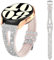 Kamita Bracelet à Paillettes pour Samsung Galaxy Watch 7 6 5 4/ Galaxy Watch6 Classic/ Watch4 Classic/Galaxy Watch FE, Silicone Bande de Montres avec Diamant Watchband pour Femme et Filles (Argent)