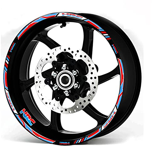 PuLaif Streifenaufkleber Für Honda HRC CBR250RR CBR400RR CBR600RR CBR1000RR Motorrad-Radaufkleber Reflektierende Aufkleber Felgenstreifen 17 Zoll