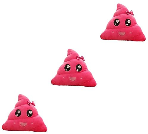 Vaguelly Kids Toys 3 Pièces Coussin en Peluche Caca Jouet Rose Home Decor