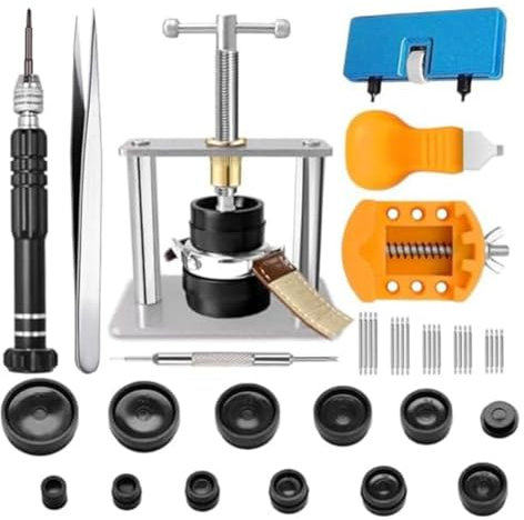 Loufy 1Set Watch Repair Kit Watch Battery Replacement Watch Back Remover Holder Watch Press Tool Set