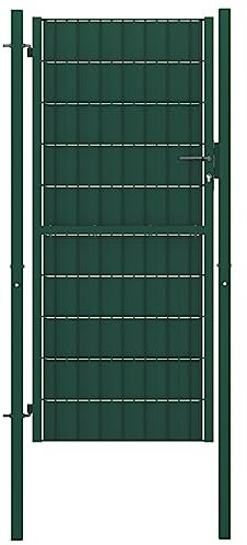 Maison extérieur AutresClôture Portail PVC et Acier 100x124 cm Vert