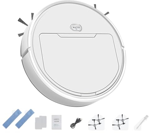 Robot aspirateur, robot de balayage intelligent Robot entièrement automatique Robot, ultra slim silencieux, nettoie les planchers durs sur les tapis moyens, nettoyage pour la maison (Plastique, A01)