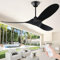 Ventilatore Da Soffitto Grande 178 Cm Con Telecomando, Ventilatore Da Soffitto In Legno Nero Moderno Senza Luce, Ventilatre Da Sofitto A Elica Per Interni E Per Esterni A Grande Flusso D'Aria