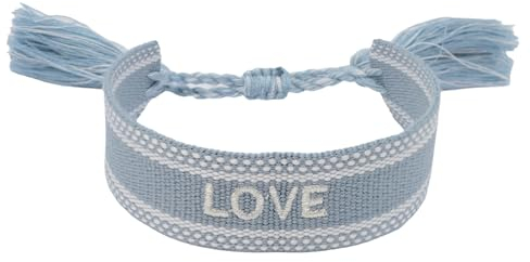 Selfmade Jewelry Armband Damen Stoff, Gewebtes Armband Stoff, Boho Armband Damen, Geschenk Muttertag (LOVE)