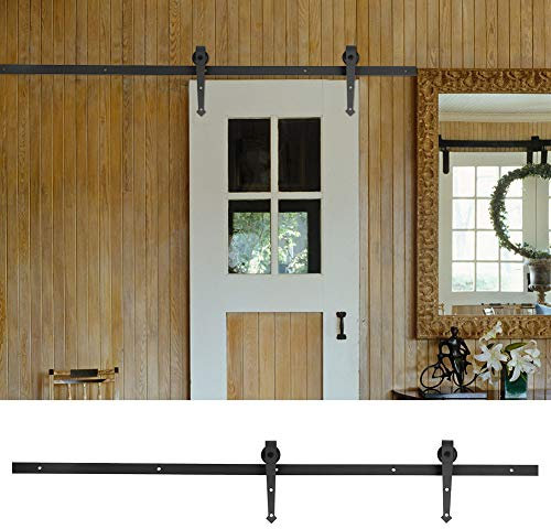 Kit de Riel Corredizo para Puerta de Granero, 1.8 Metros, Instalaci¨®n F¨¢cil, Movimiento Silencioso, para Armarios