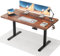 Flamaker Höhenverstellbarer Schreibtisch Ganze Tischplatte 110 x 53 cm Elektrischer Schreibtisch Höhenverstellbar für Steh-Sitz, Computertisch mit Memory-Funktion,Standing Desk,Vintagebraun